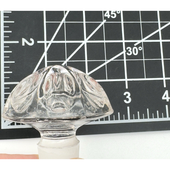 Vintage Decanter Stopper Solid Clear Glass Barware Mushroom For .75” Mouth - Picture 4 of 5